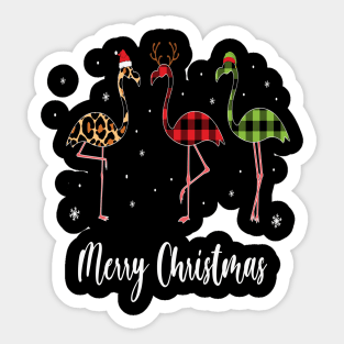 Merry Flamingo Christmas. Sticker